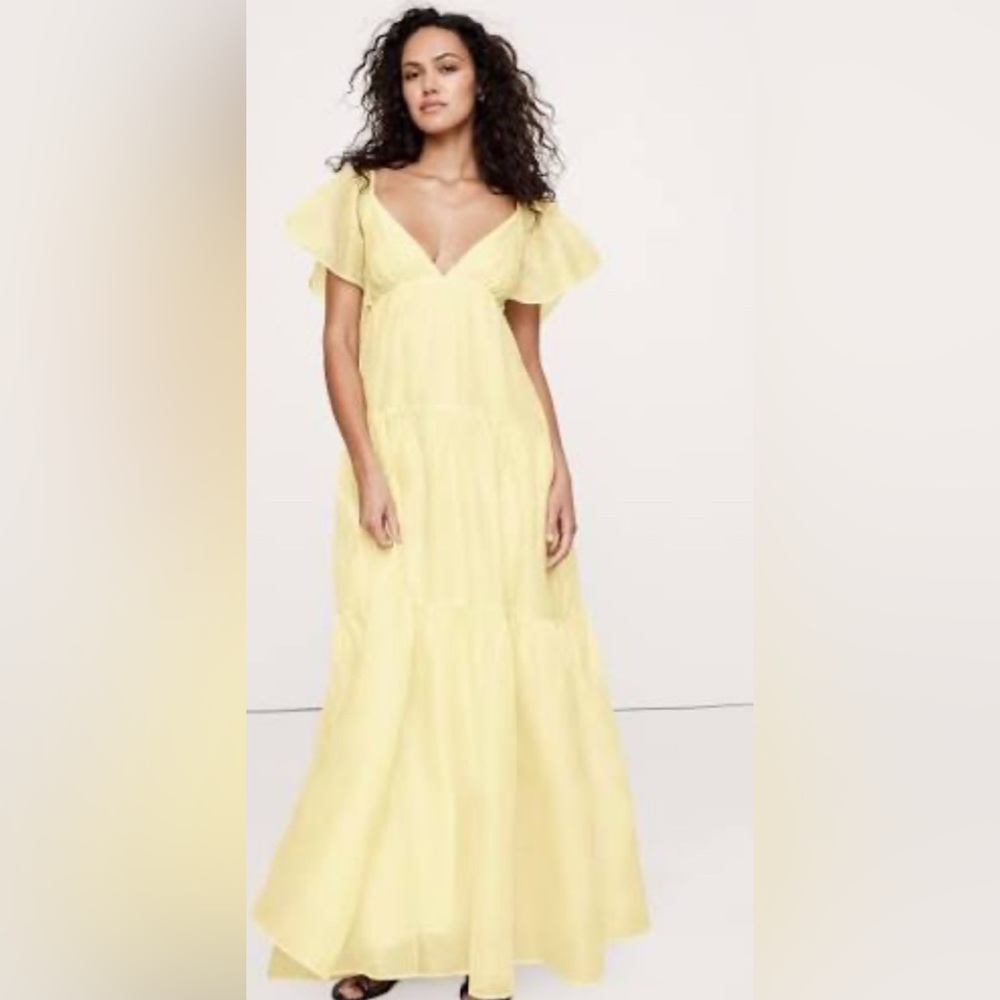 Banana Republic Butter Yellow Maxi Dress
